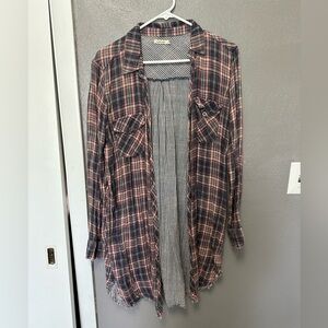 Plaid Button Down Tunic